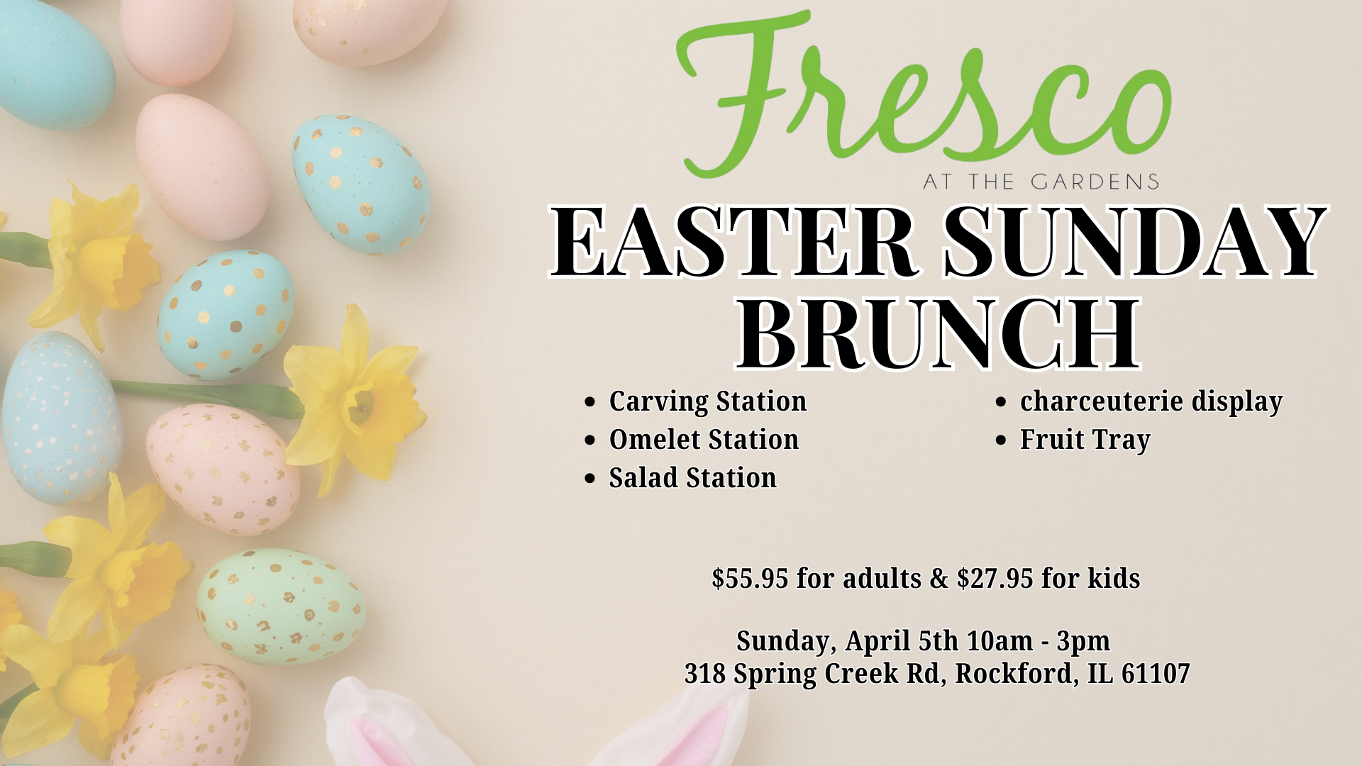 fresco Easter Sunday Brunch Facebook Post